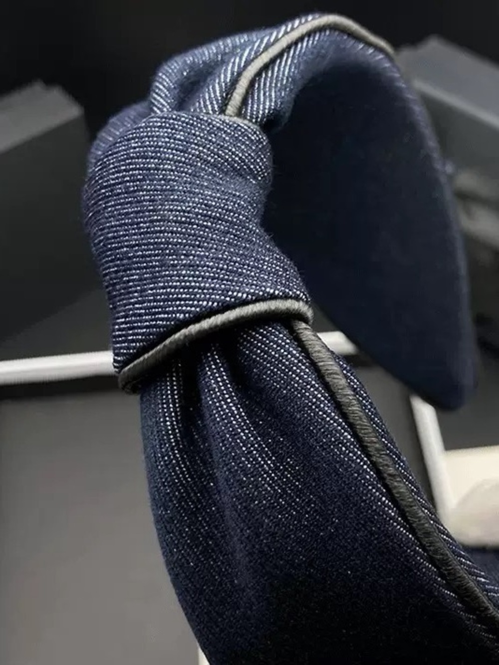 Dark Blue Denim Knot Headband - Women Accessories